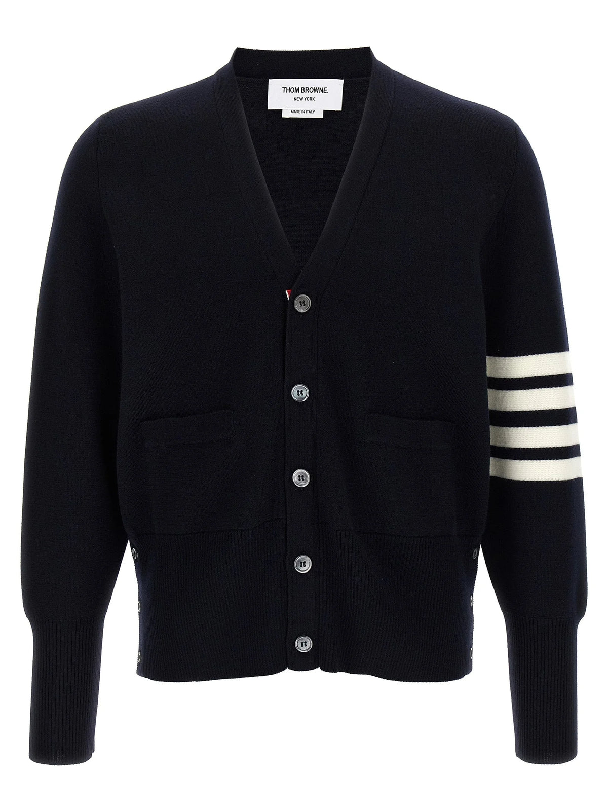 Thom Browne Blue Virgin Wool Cardigan - 3