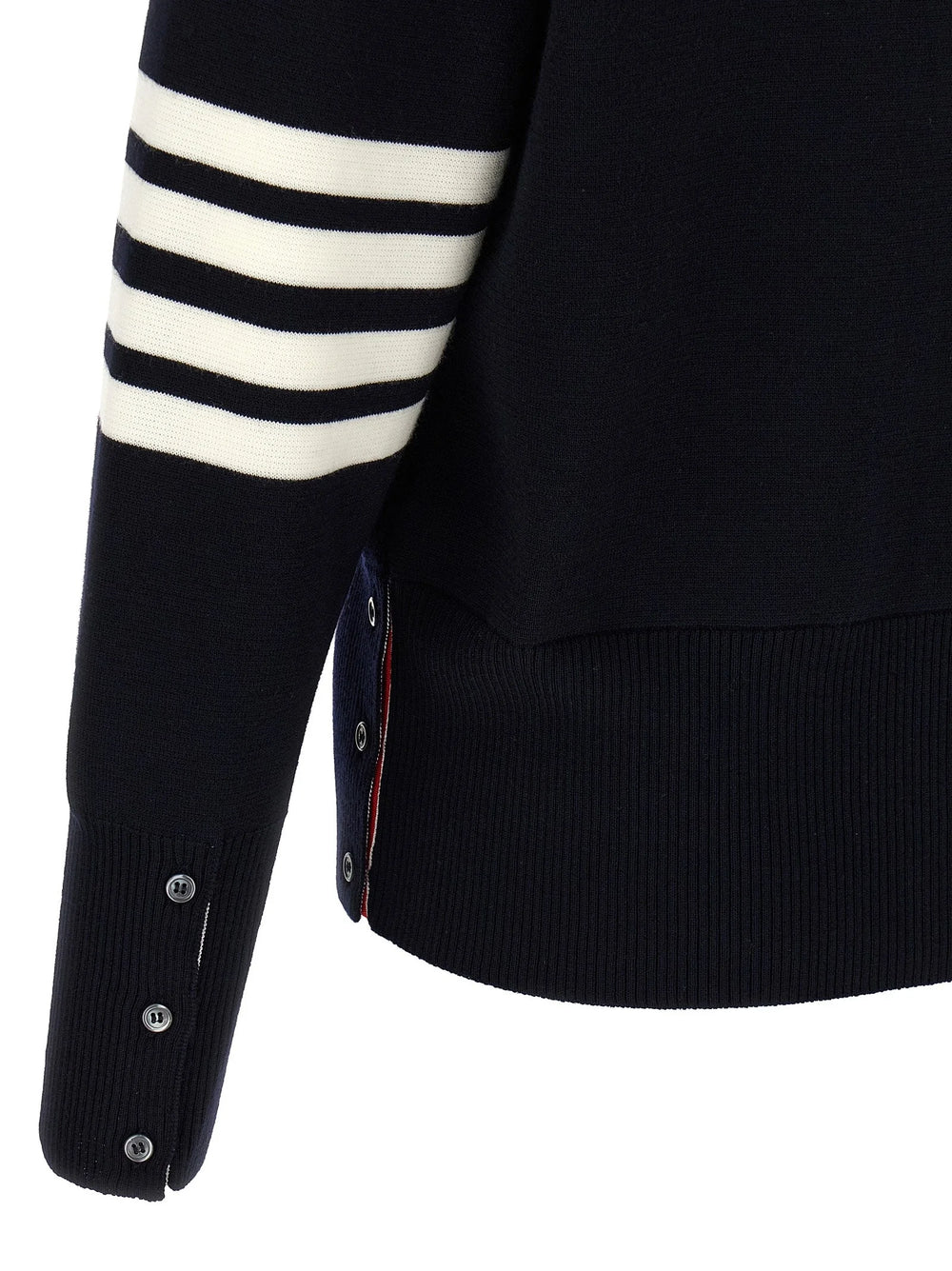 Thom Browne Blue Virgin Wool Cardigan - 3
