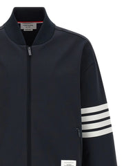 Thom Browne Blue Viscose Bomber - 4