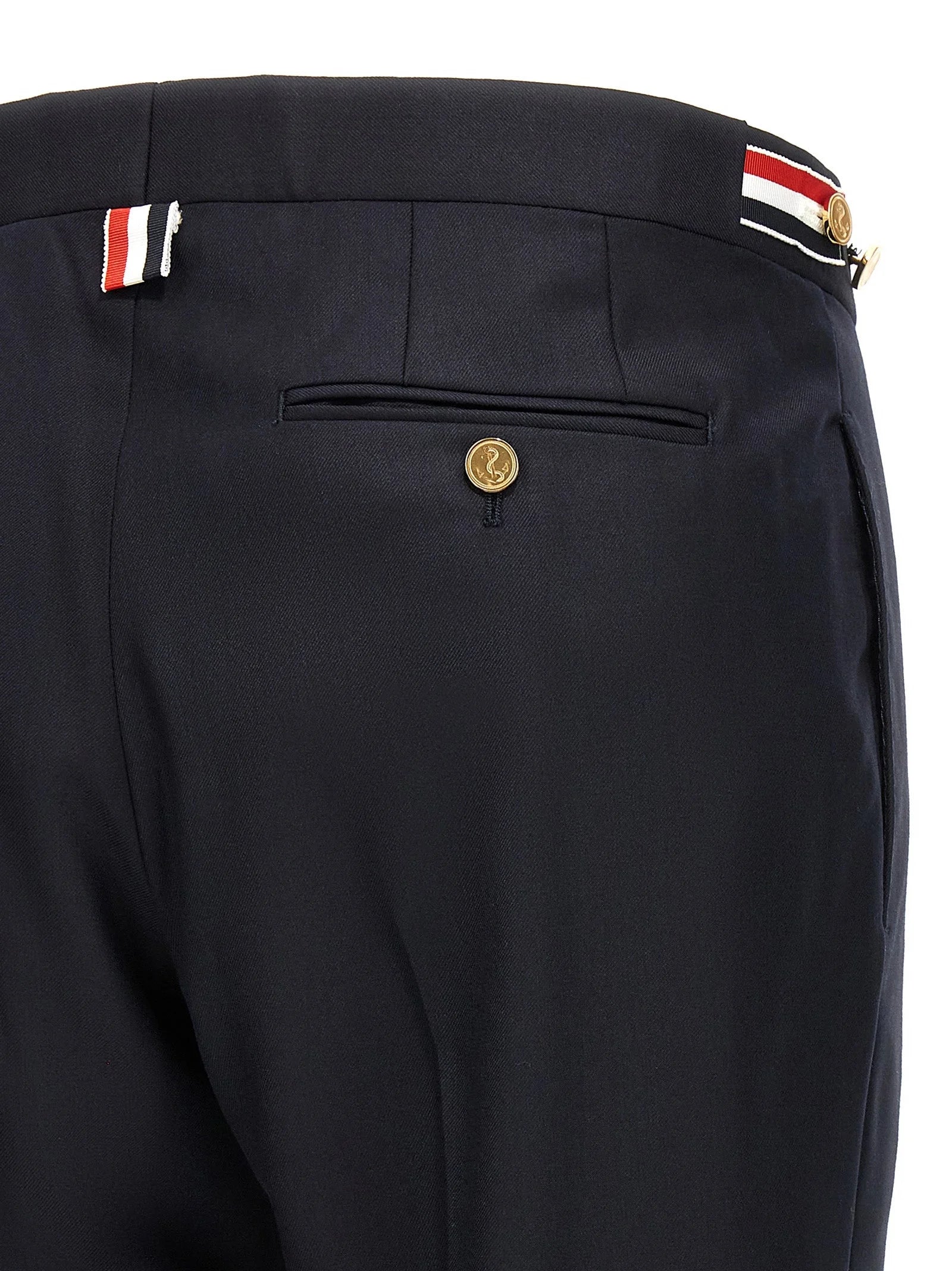 Thom Browne Blue Wool Casual Pants - 1