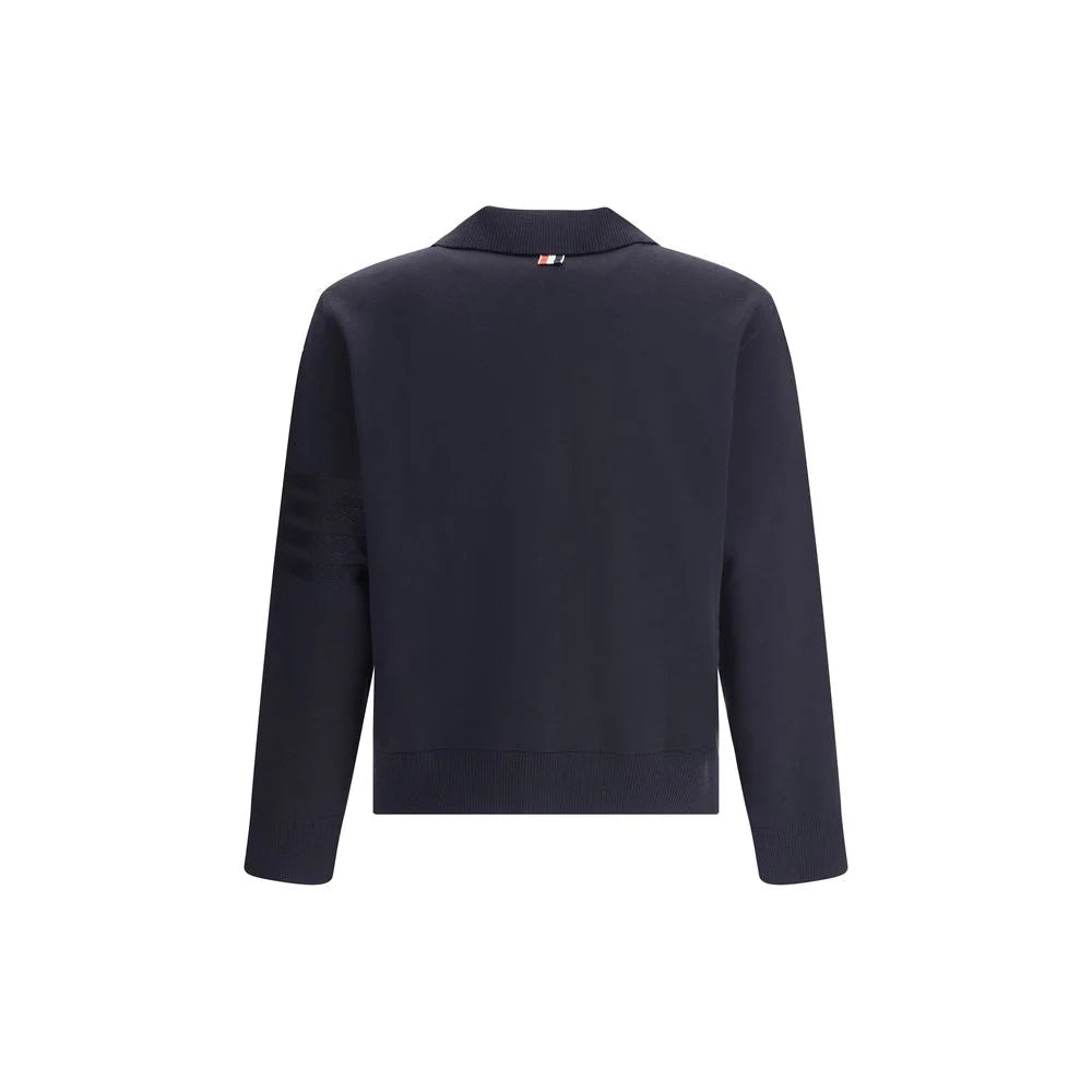 Thom Browne Double Face Full Zip Up Cardigan In Meri - Cardigans