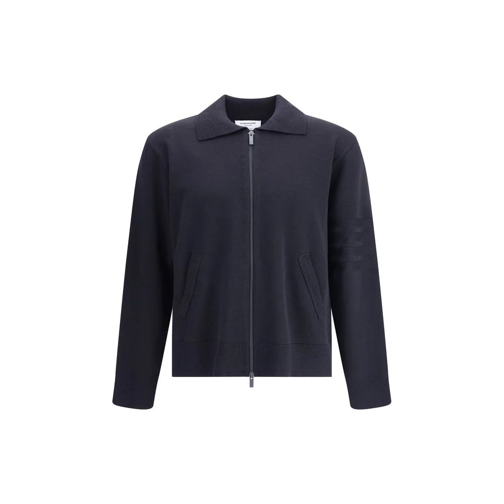 Thom Browne Double Face Full Zip Up Cardigan In Meri - Cardigans