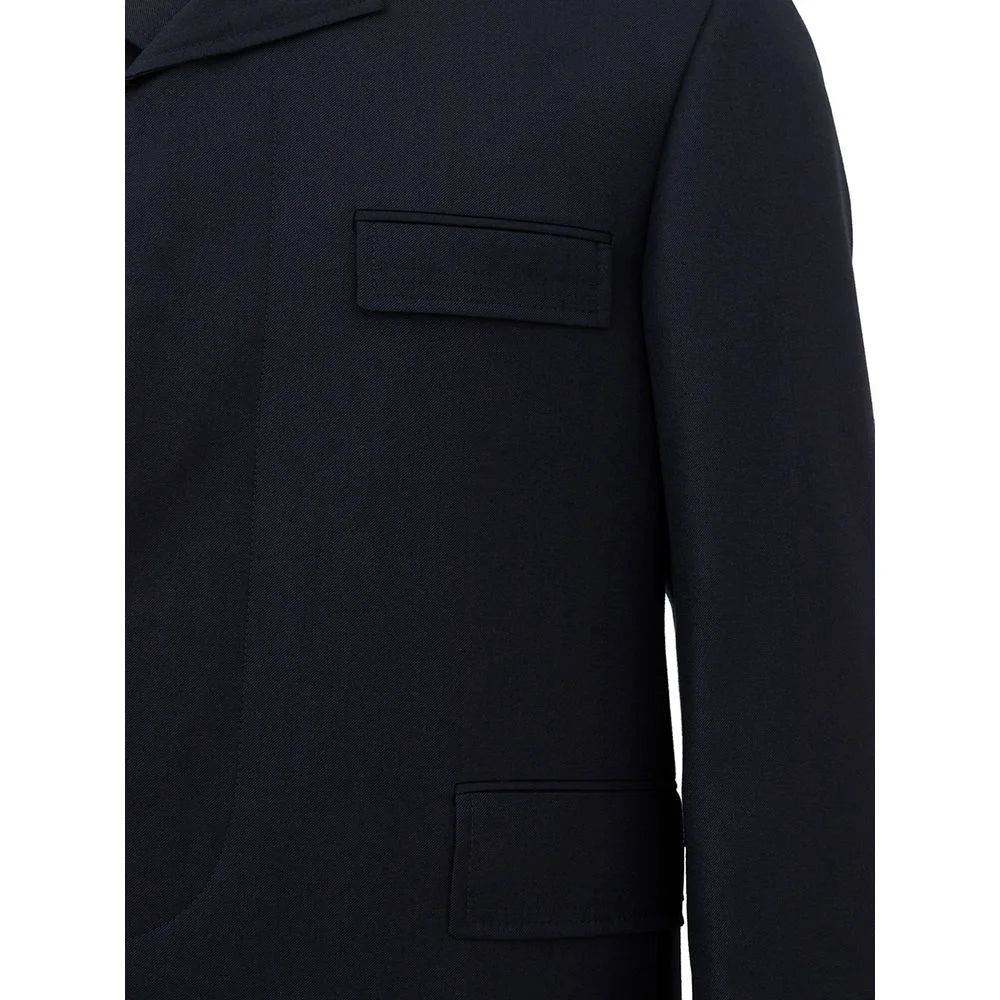 Thom Browne Elegant Wool Jacket in Signature Blue - IT50 | L - Trench Coats