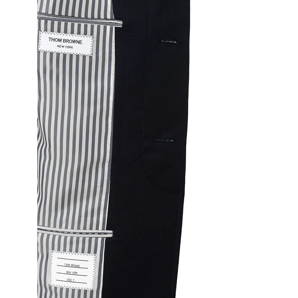 Thom Browne Elegant Wool Jacket in Signature Blue - IT50 | L - Trench Coats