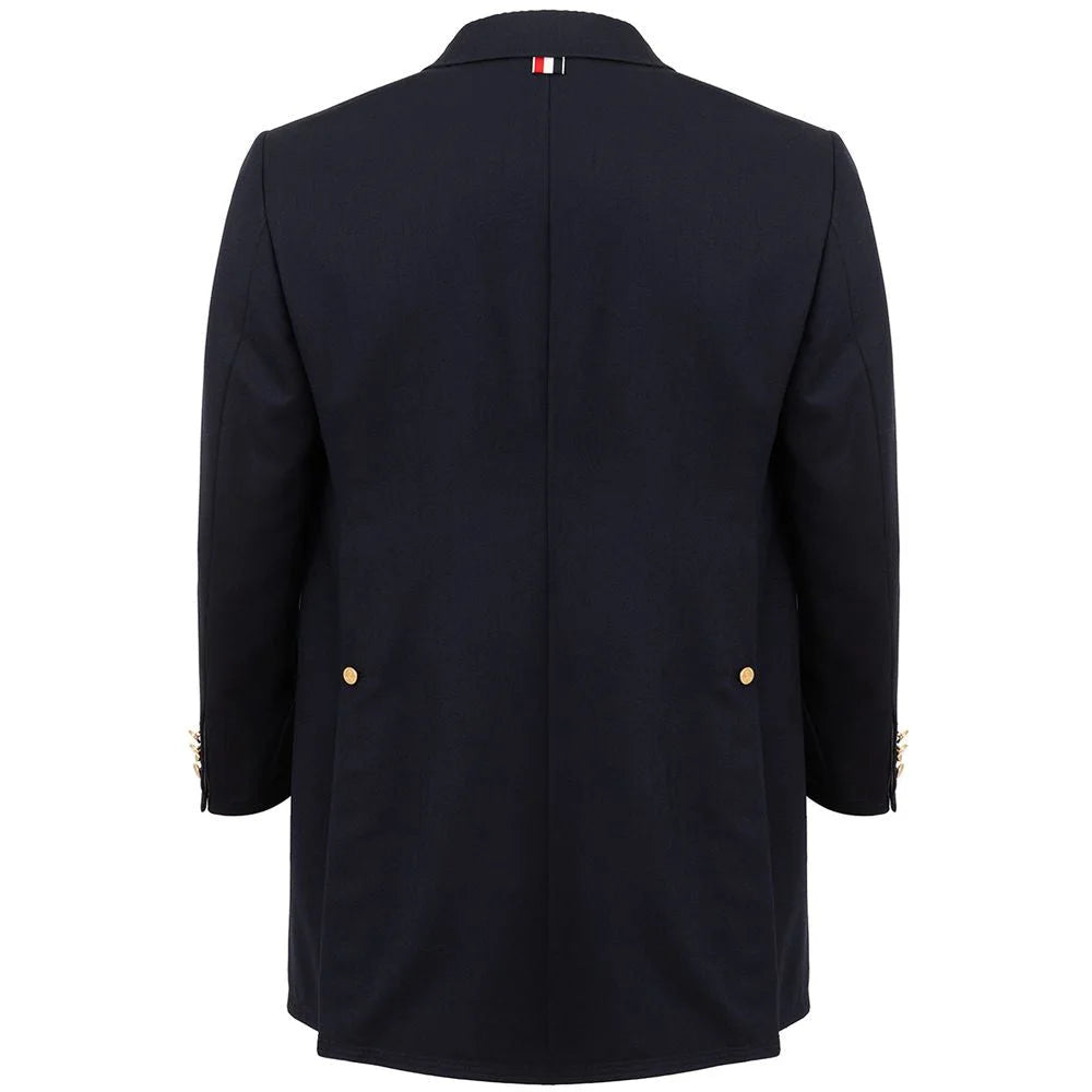Thom Browne Elegant Wool Jacket in Signature Blue - IT50 | L - Trench Coats