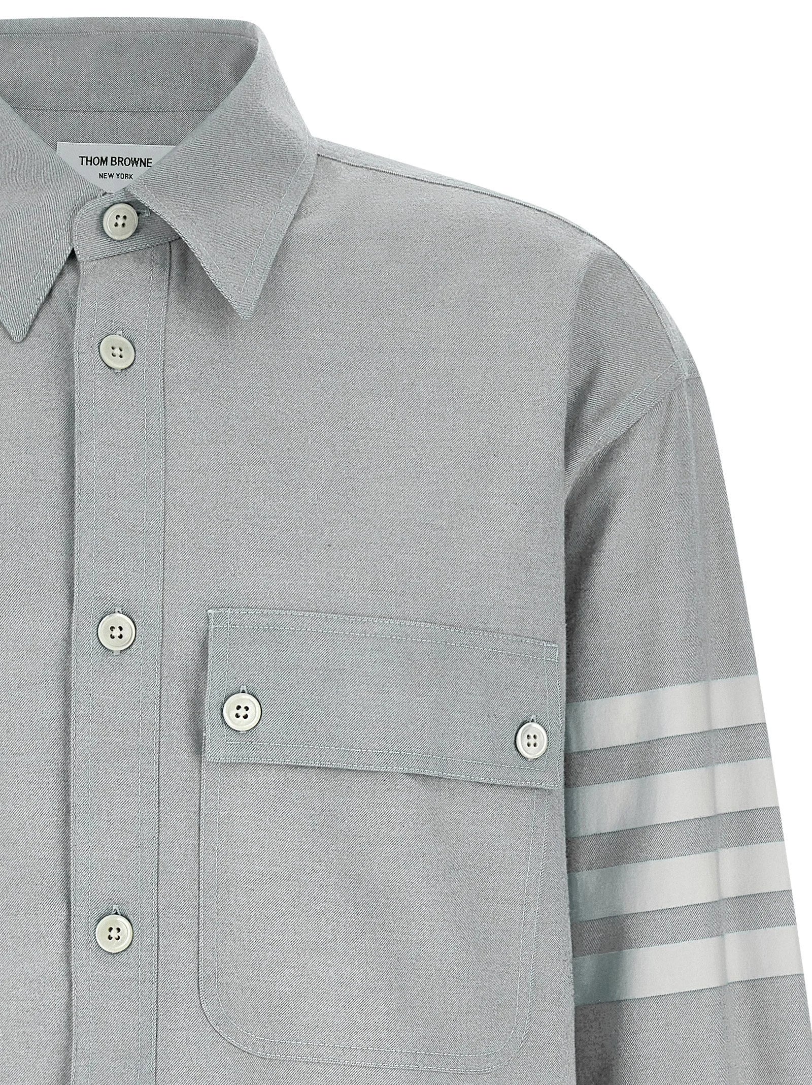 Thom Browne Gray Cotton Blouse - 3