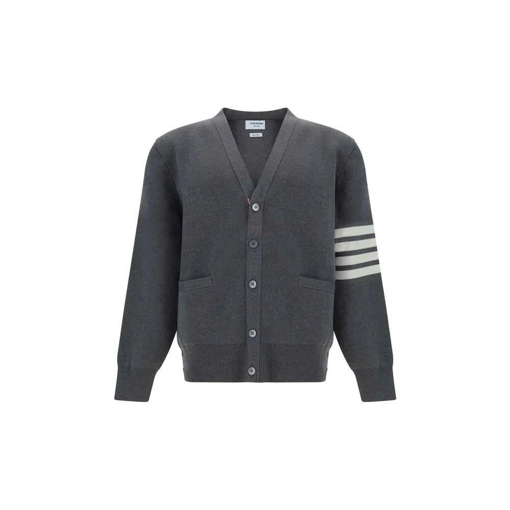 Thom Browne Gray Cotton Cardigan - 3