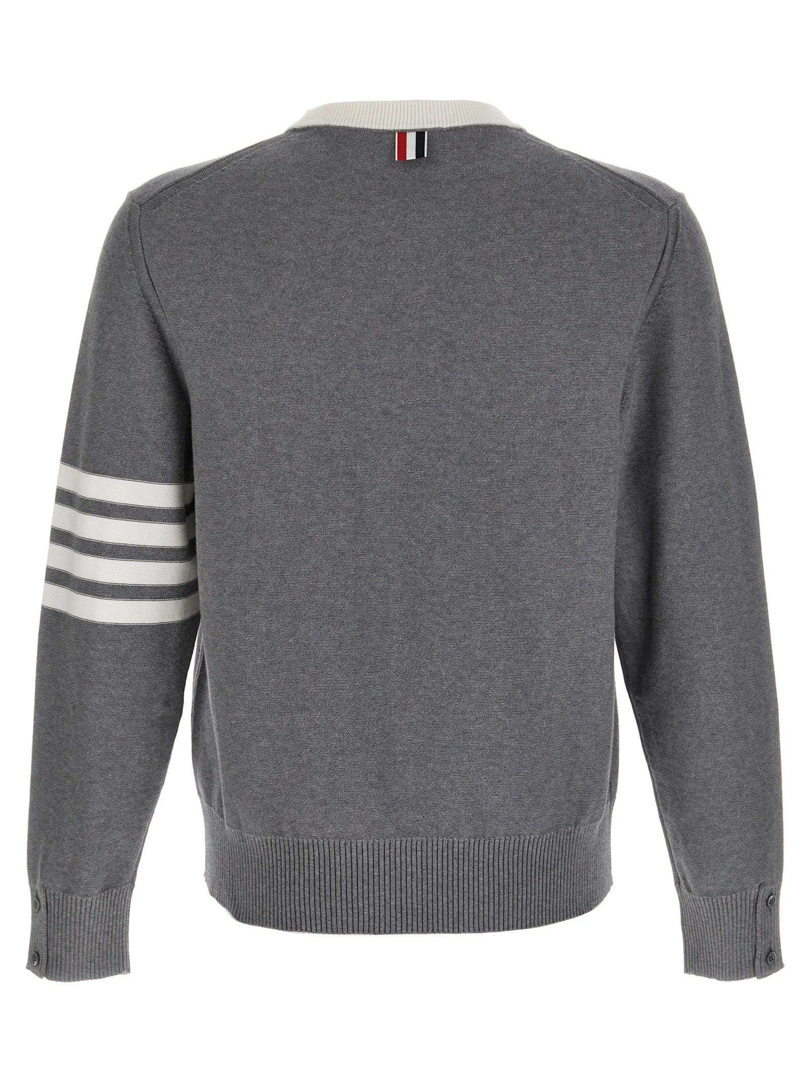 Thom Browne Szary Sweter Cardigan Z Bawełny - 3