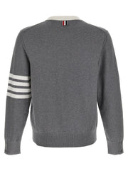 Thom Browne Szary Sweter Cardigan Z Bawełny - 3