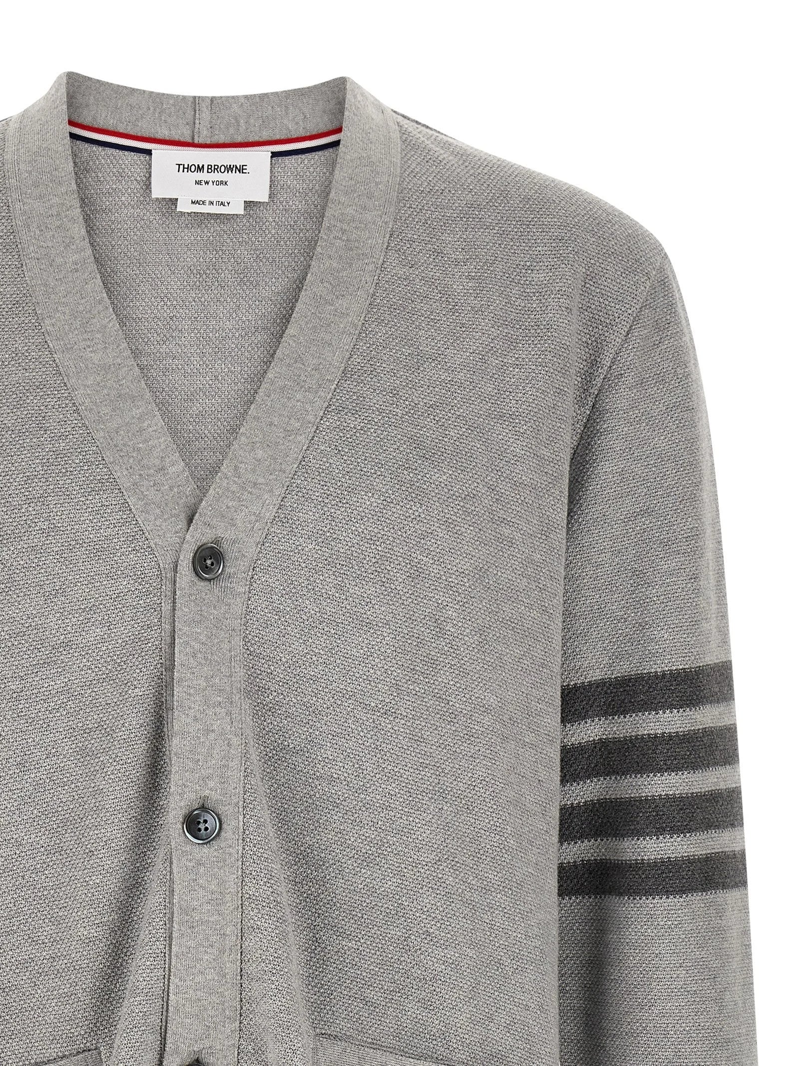 Thom Browne Gray Cotton Cardigan - 4