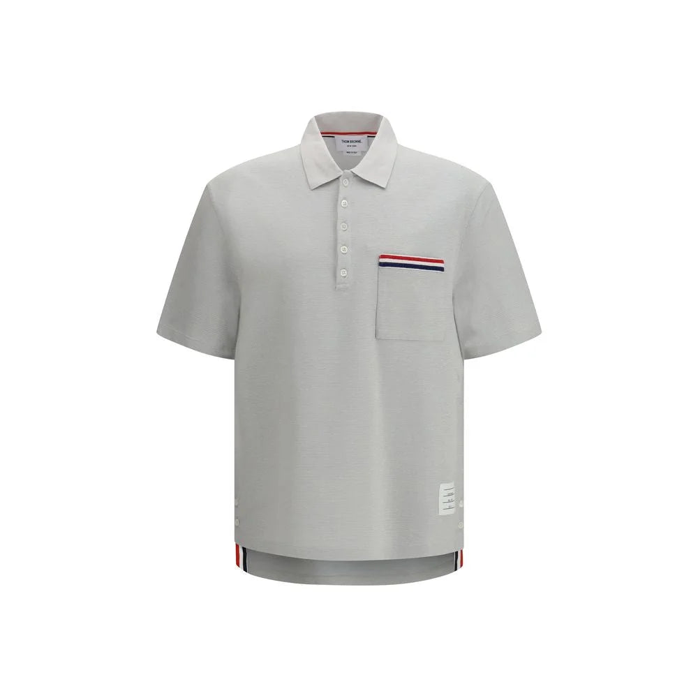 Thom Browne Gray Cotton Polo Shirt