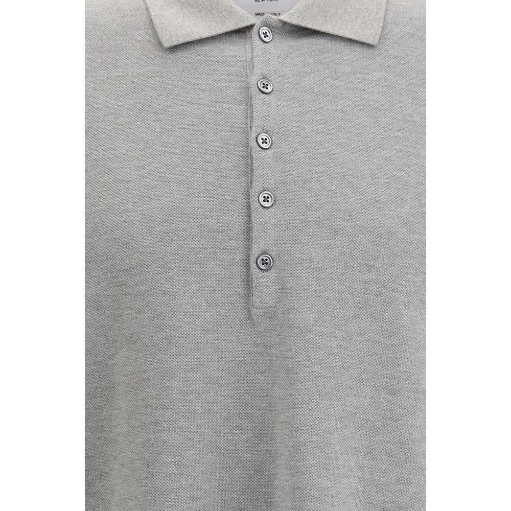 Thom Browne Gray Cotton Polo Shirt