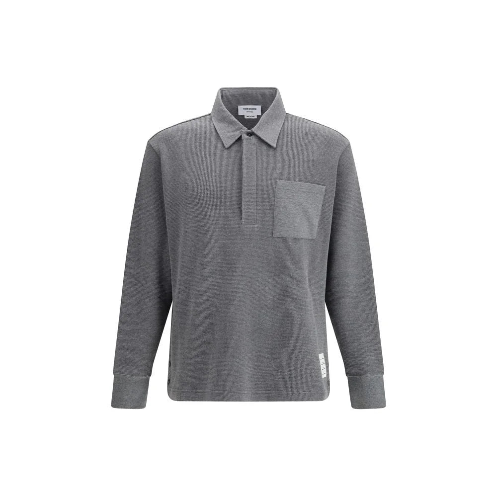 Thom Browne Gray Cotton Polo Shirt