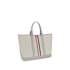 Thom Browne Gray Fabric Shoulder Bag
