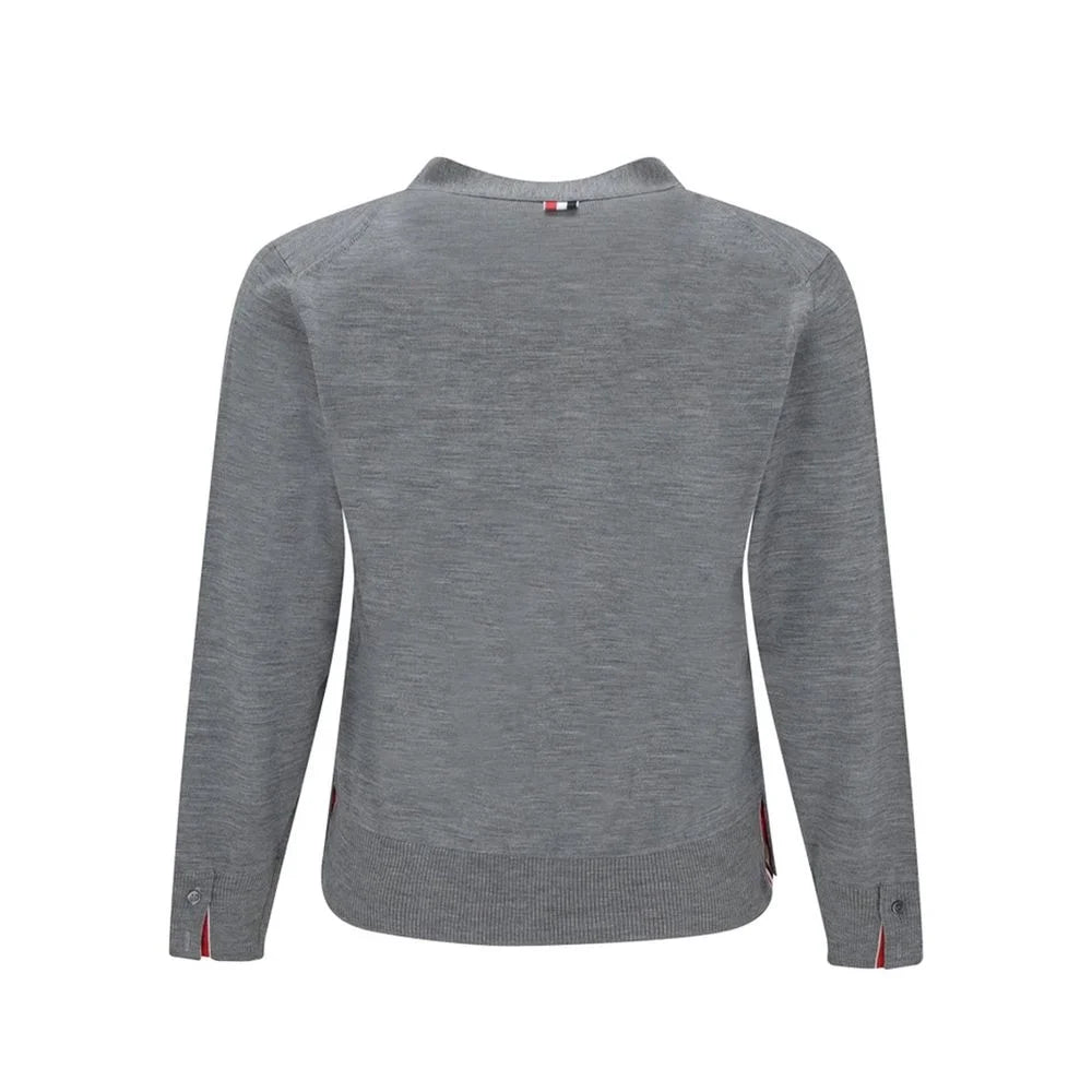 Thom Browne Gray Virgin Wool Cardigan - IT52 | XL