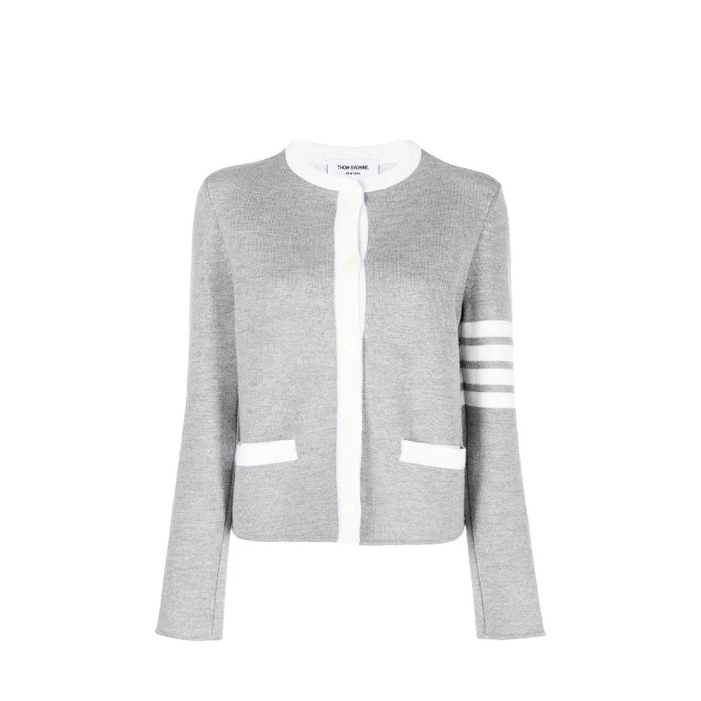 Thom Browne Gray Wool Cardigan - 36