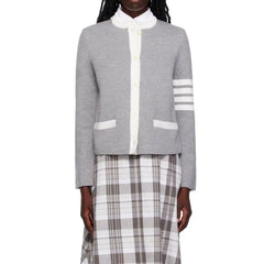 Thom Browne Gray Wool Cardigan - 36