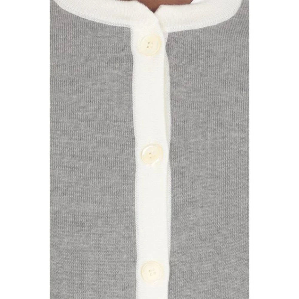 Thom Browne Gray Wool Cardigan - 36