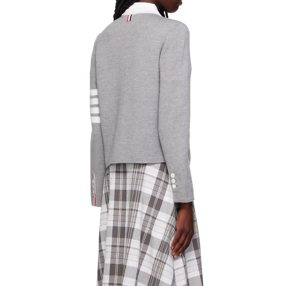 Thom Browne Gray Wool Cardigan - 36