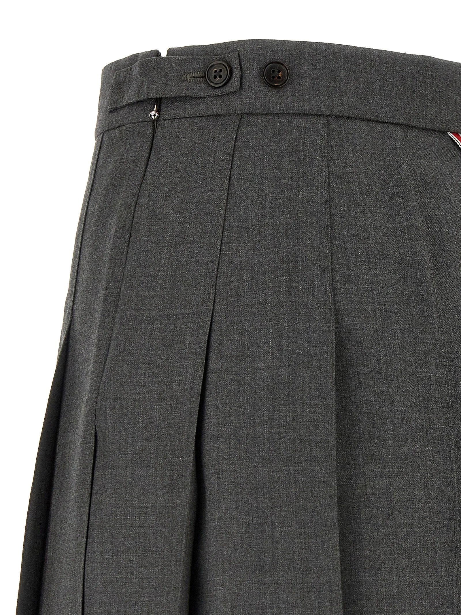 Thom Browne Gray Wool Long Skirt