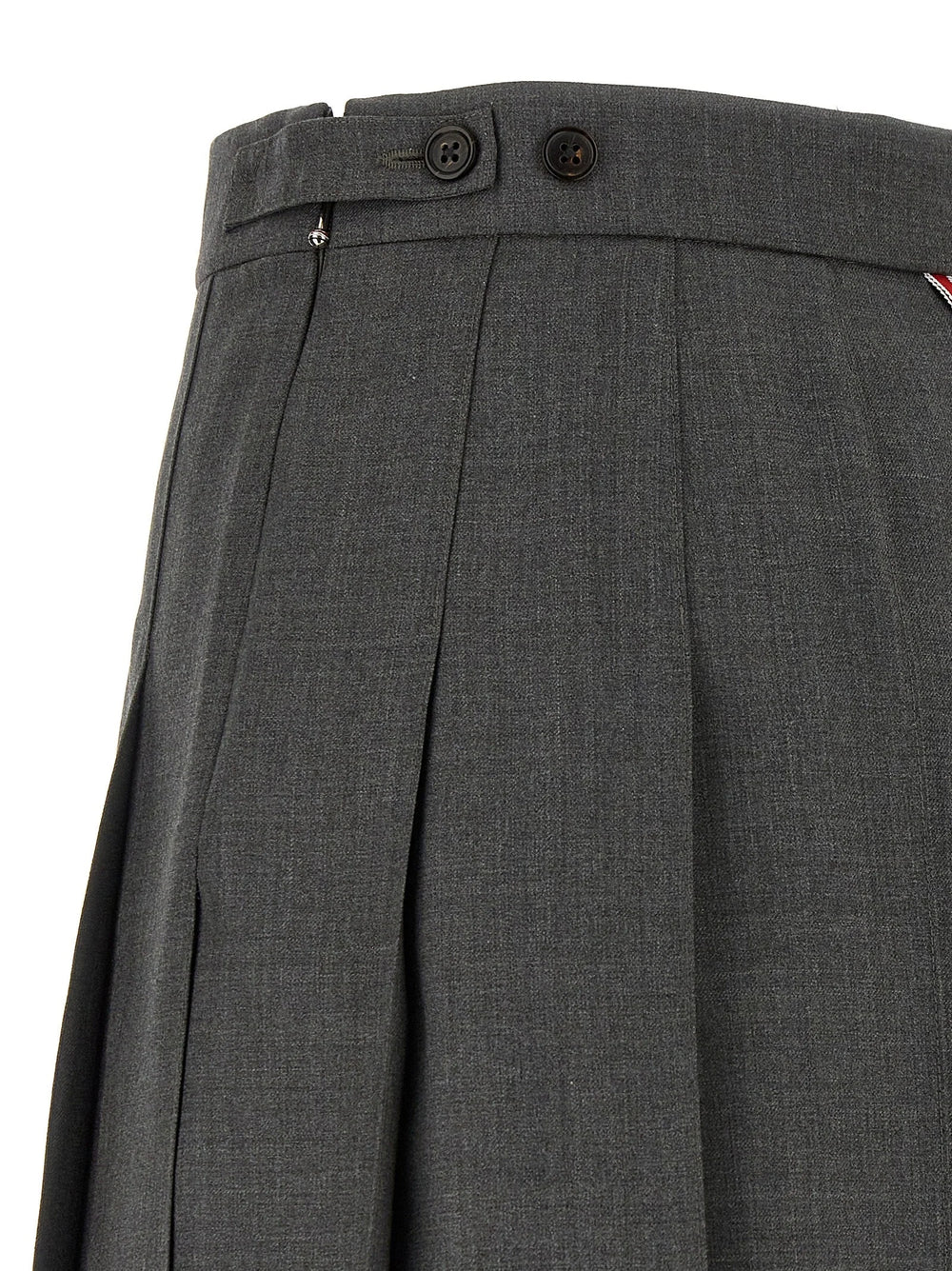 Thom Browne Gray Wool Long Skirt