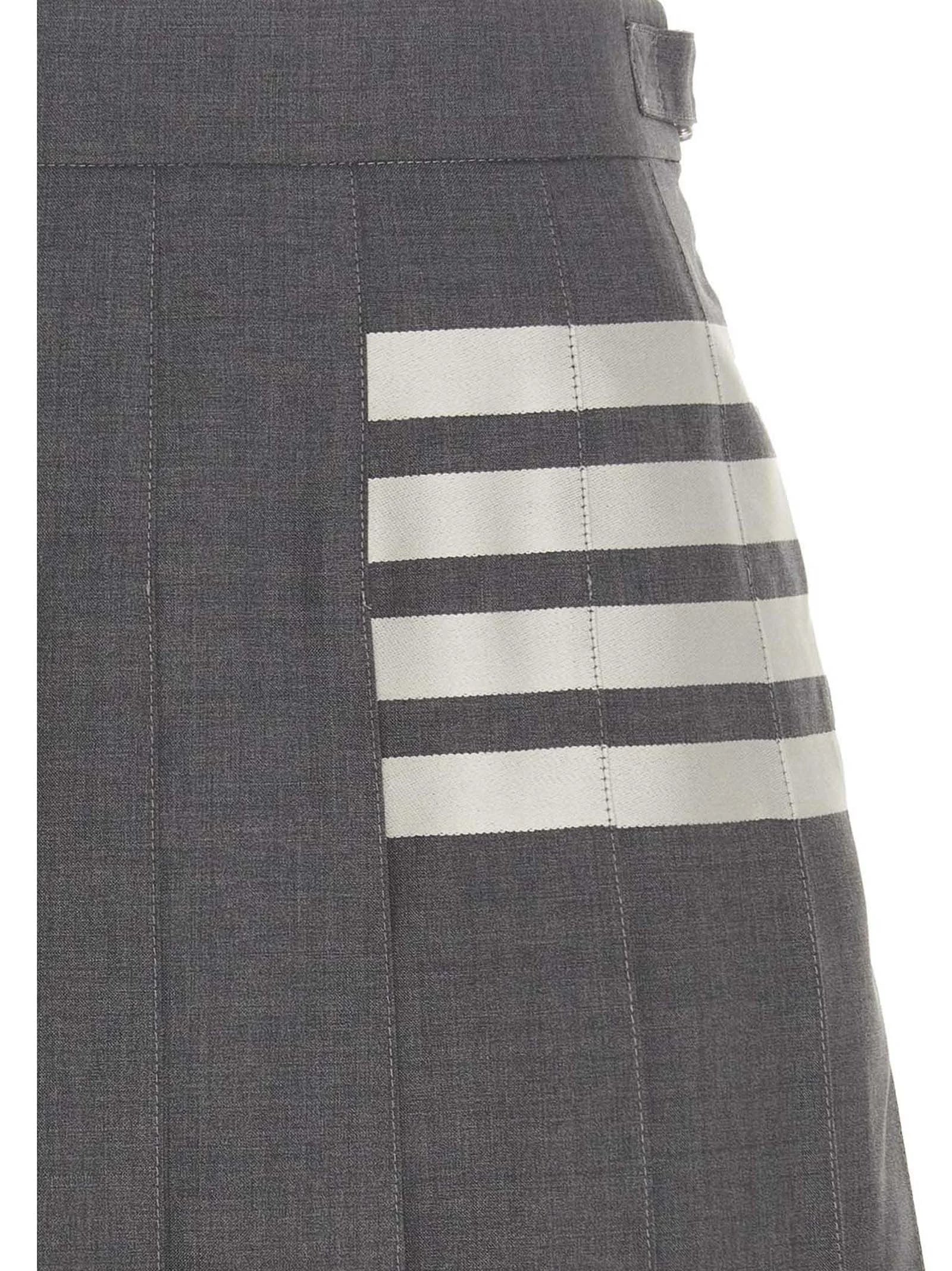 Thom Browne Gray Wool Long Skirt - IT38