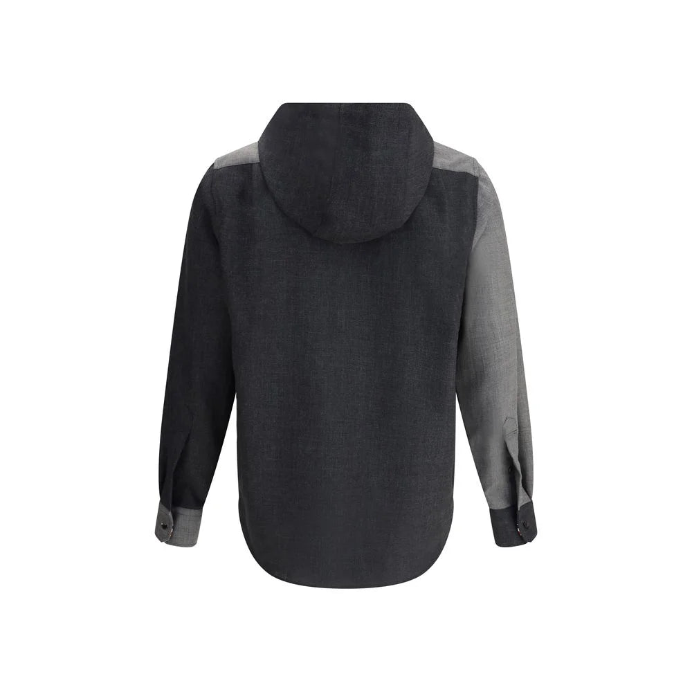 Thom Browne Hooded Shirt Jacket - Coats & Jackets