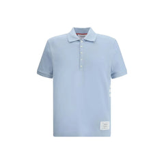 Thom Browne Light Blue Cotton Polo Shirt