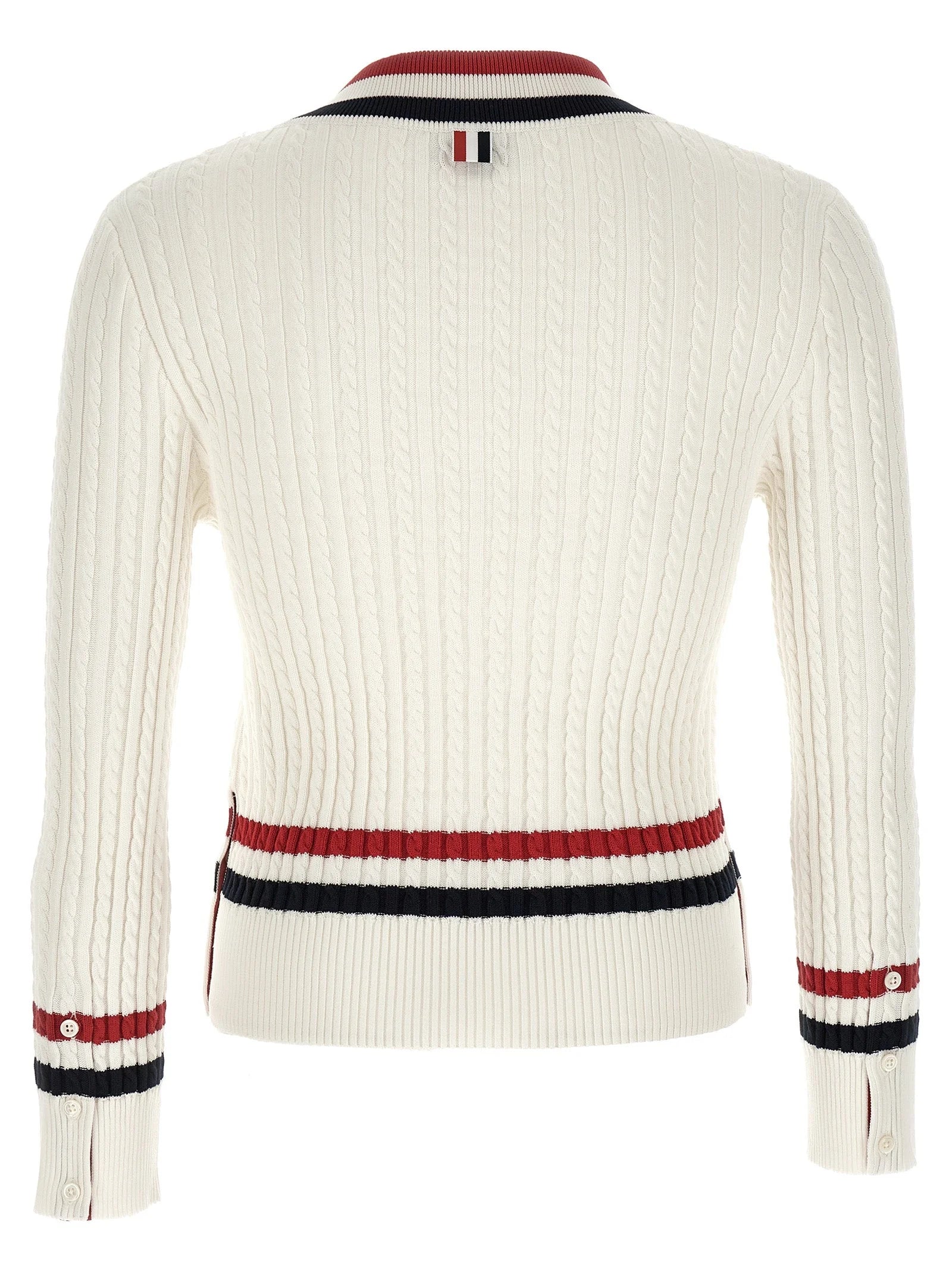 Thom Browne White Cotton Cardigan - 3