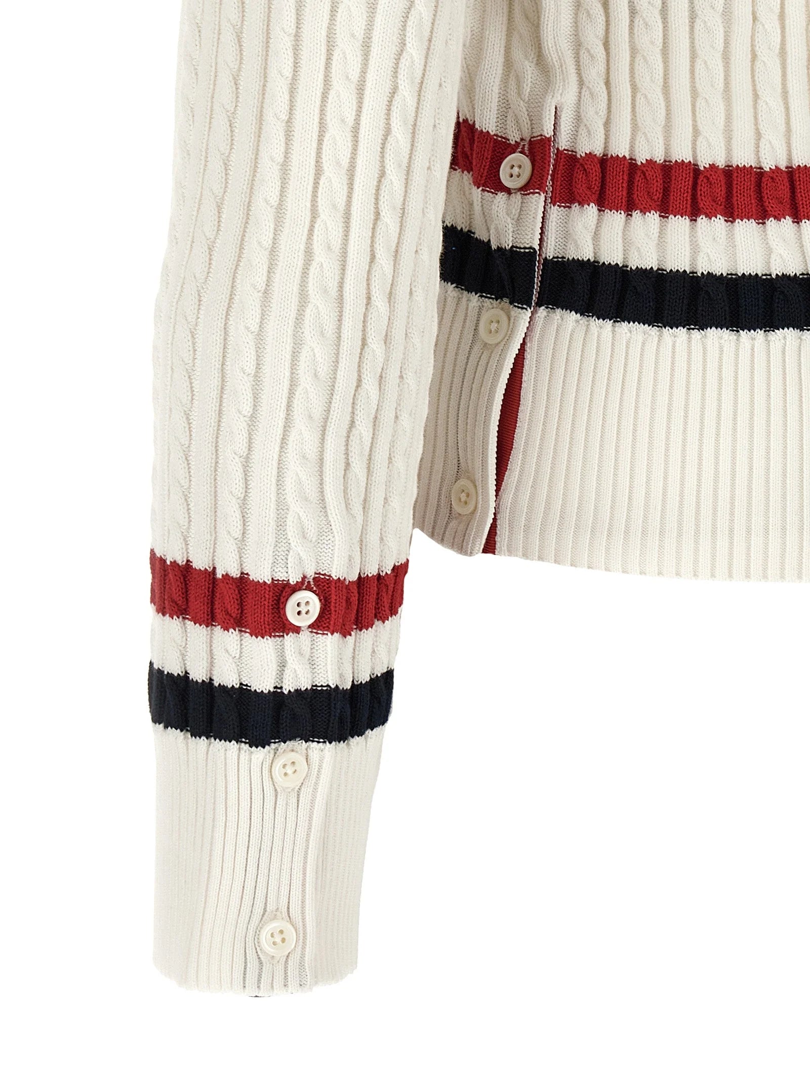 Thom Browne White Cotton Cardigan - 3
