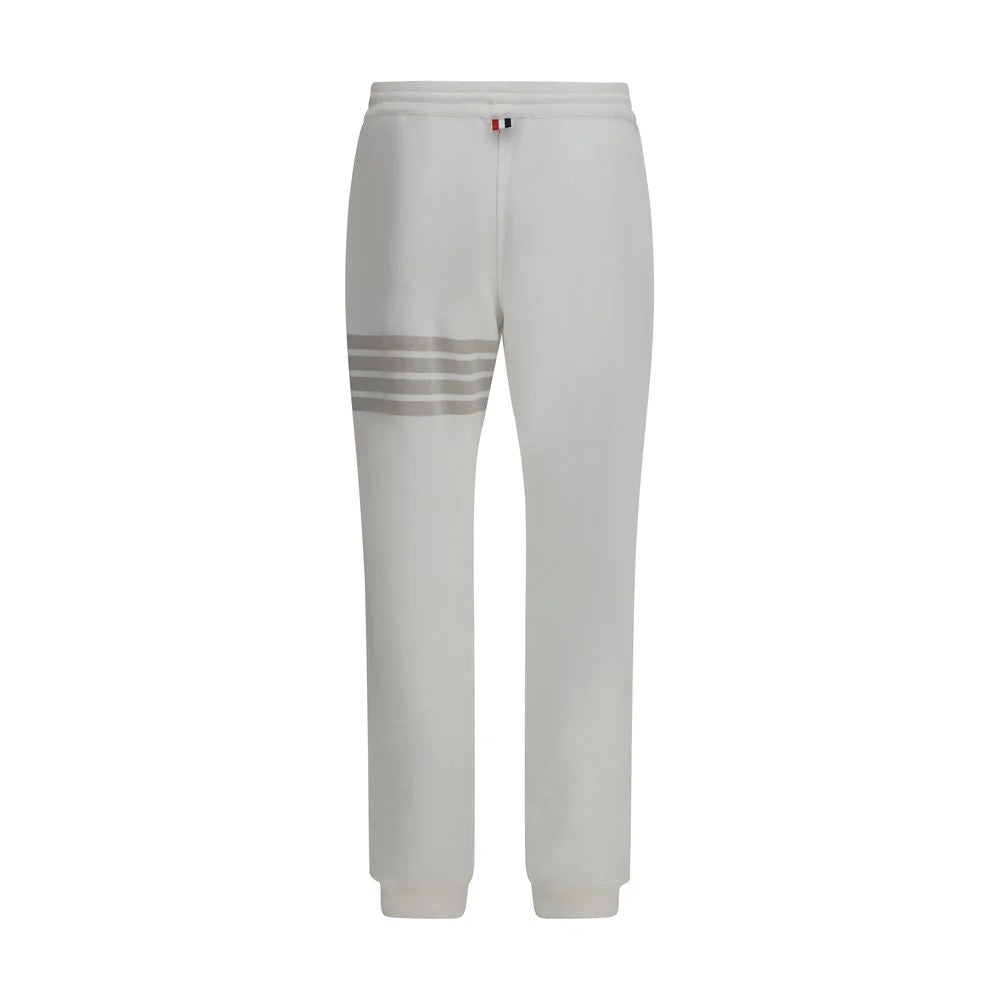 Thom Browne White Cotton Joggers (Workout Pants)