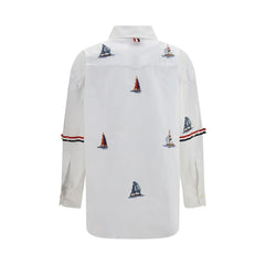 Thom Browne White Cotton Pattern Shirt