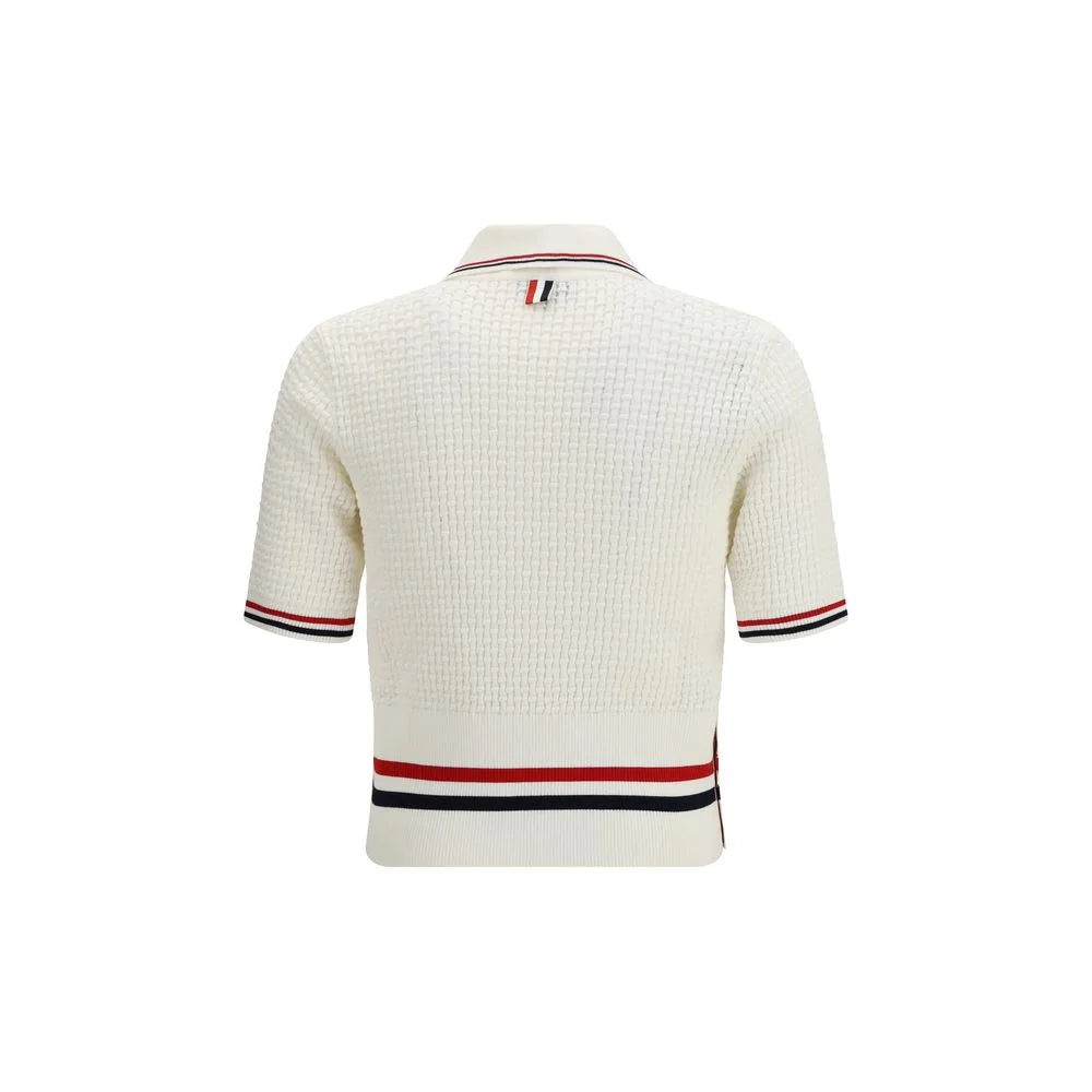 Thom Browne White Cotton Polo Shirt - 2