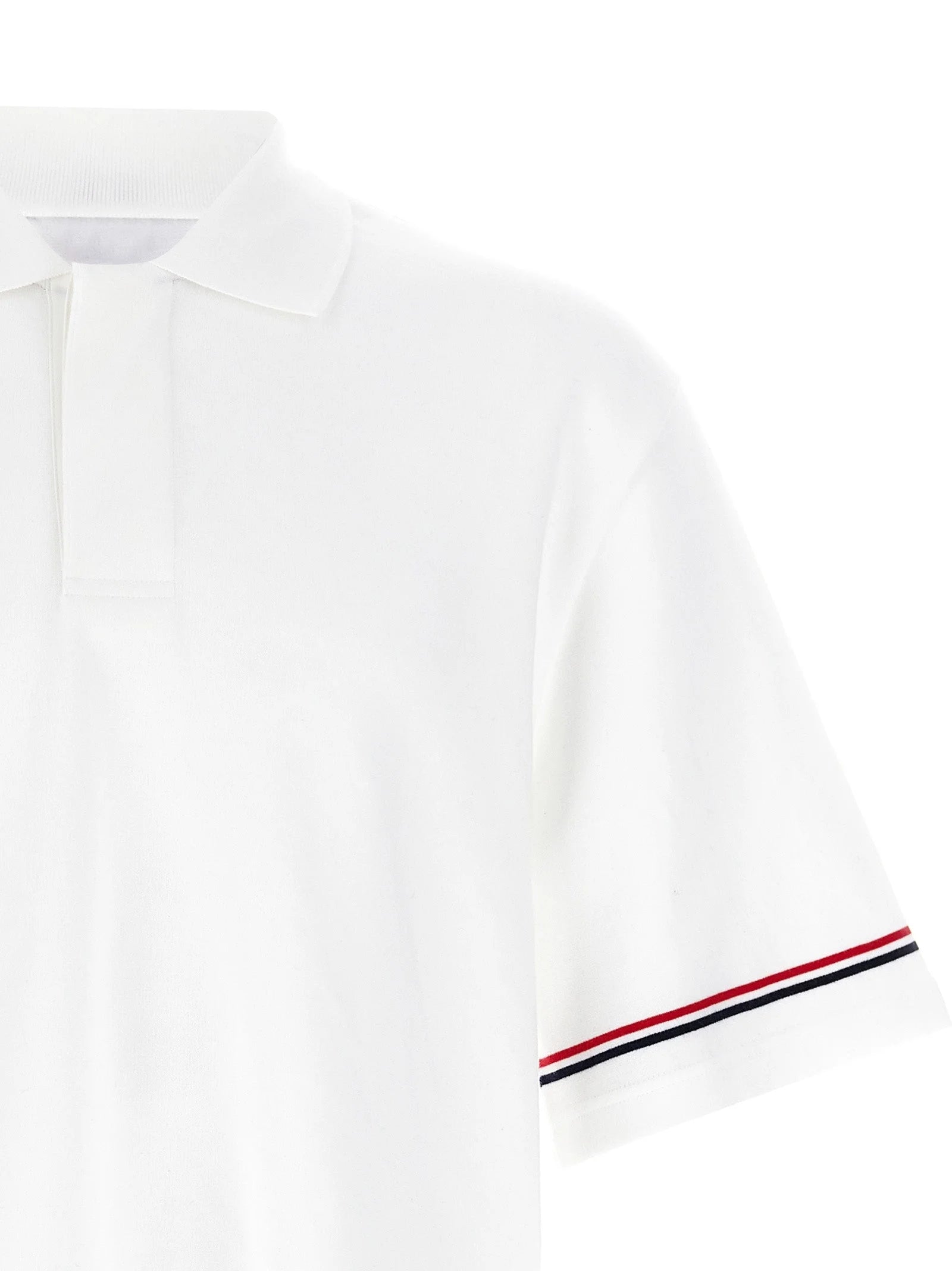 Thom Browne White Cotton Polo Shirt