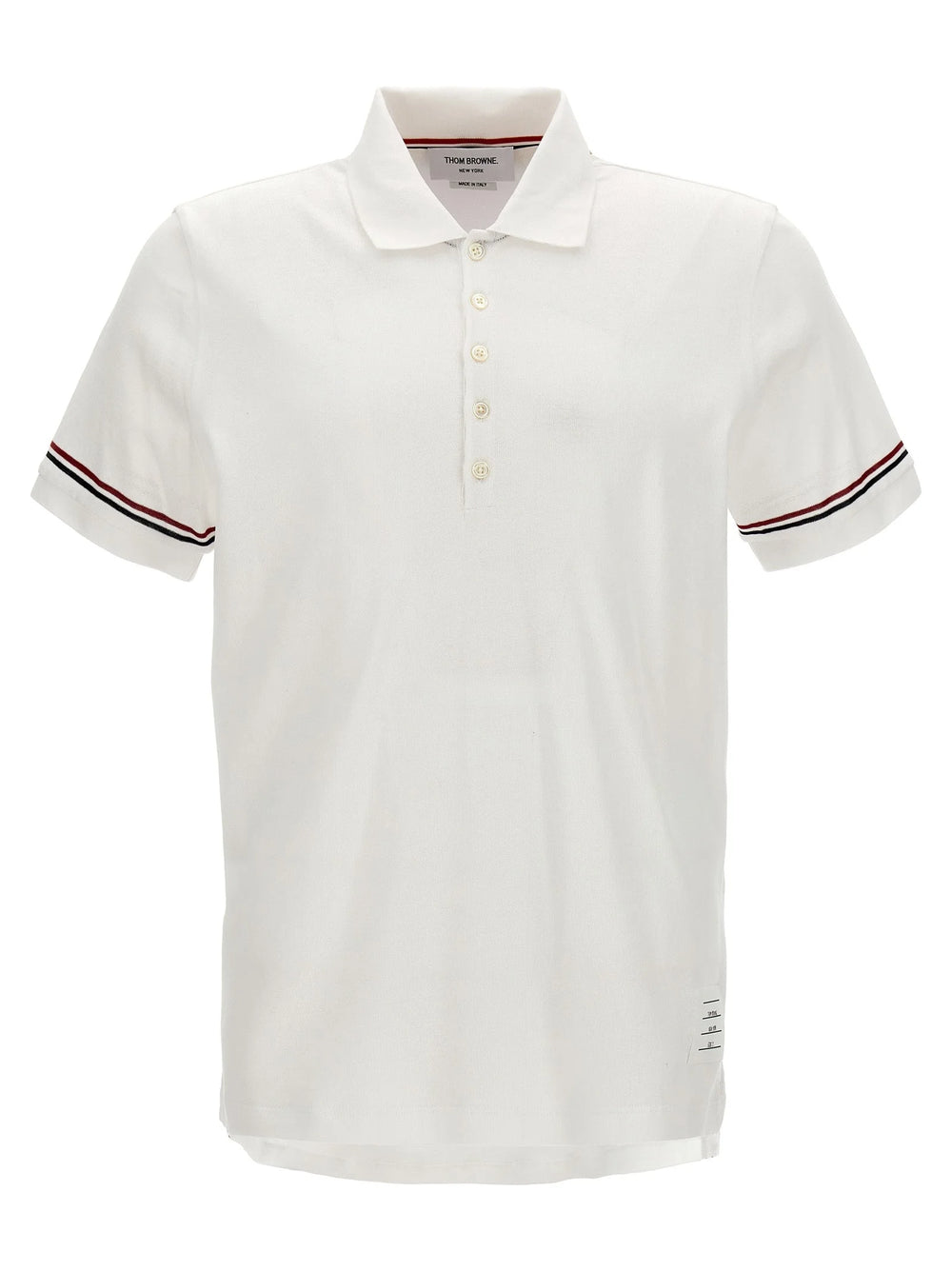 Thom Browne White Cotton Polo Shirt - 4