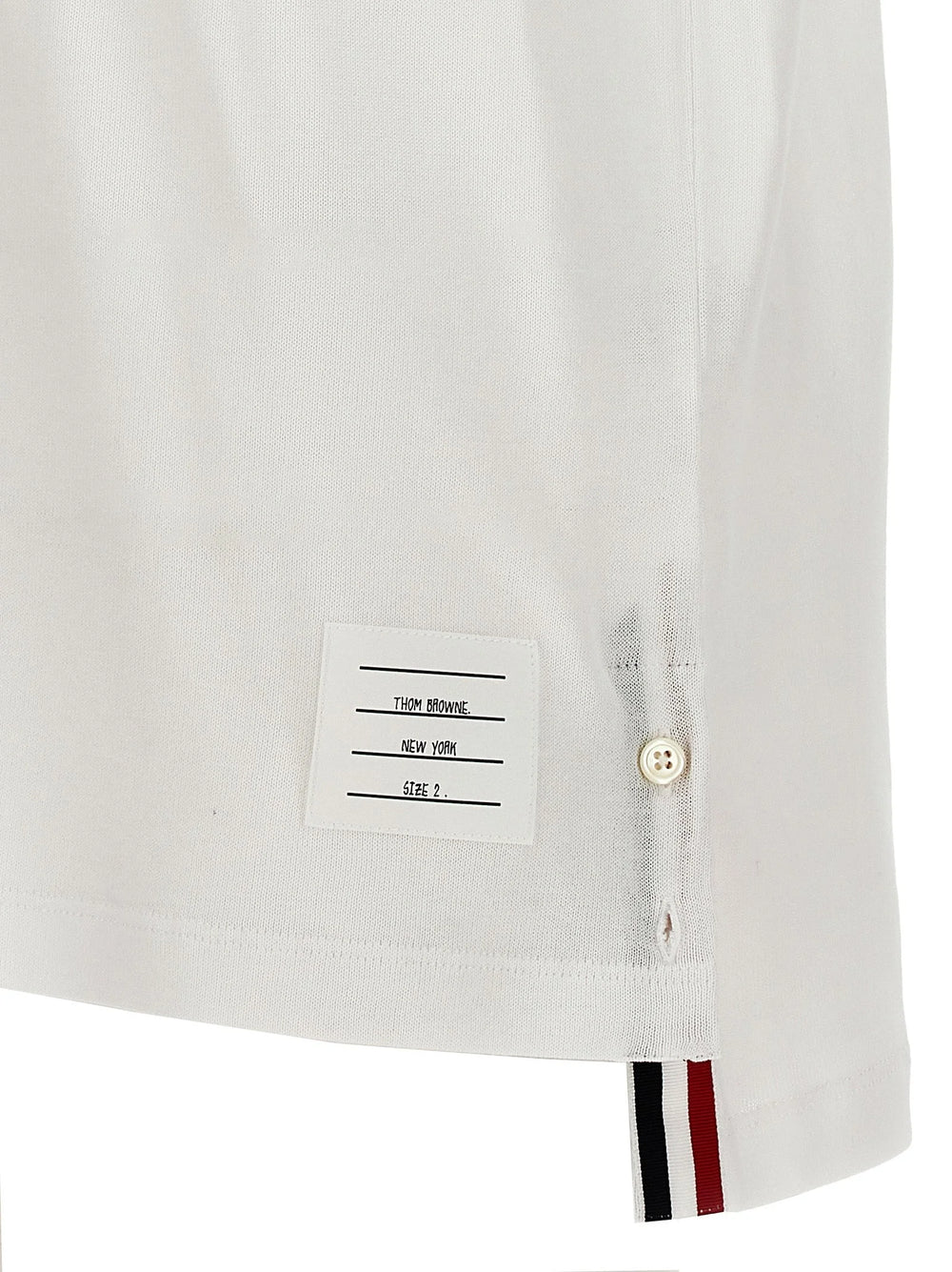 Thom Browne White Cotton Polo Shirt - 4