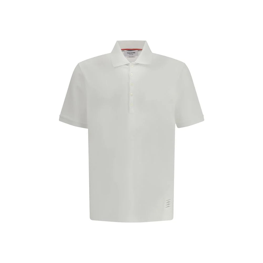 Thom Browne White Cotton Polo Shirt