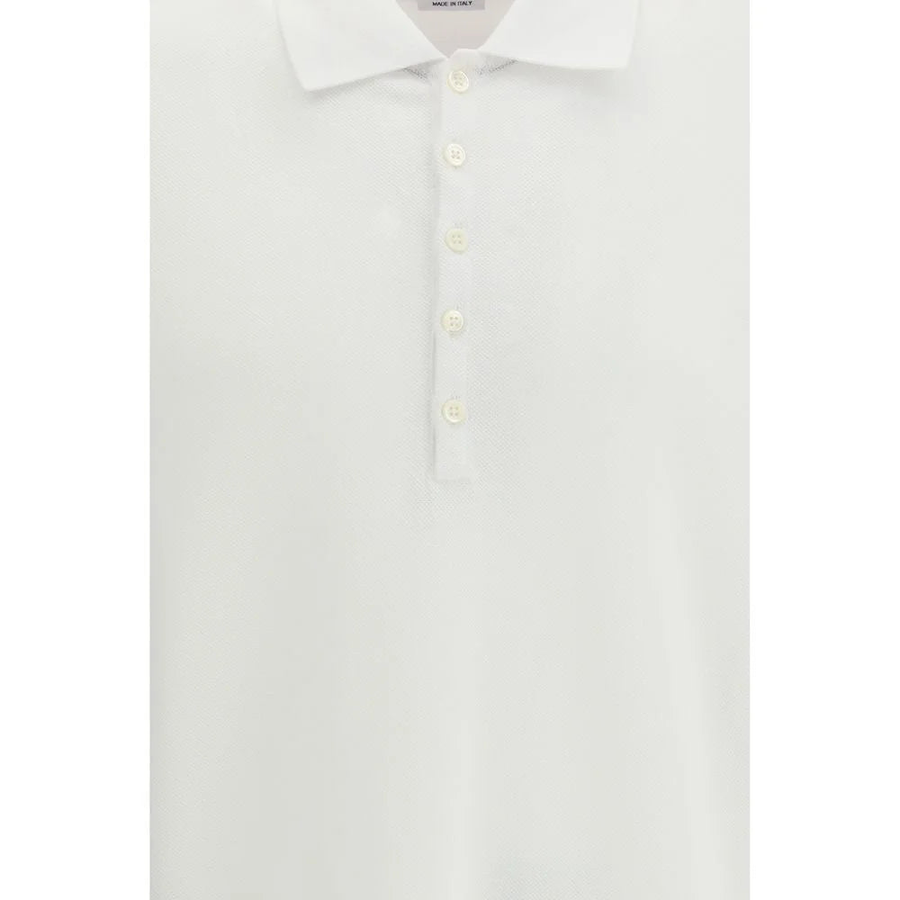 Thom Browne White Cotton Polo Shirt