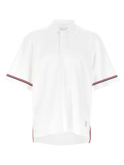 Thom Browne White Cotton Polo Shirt