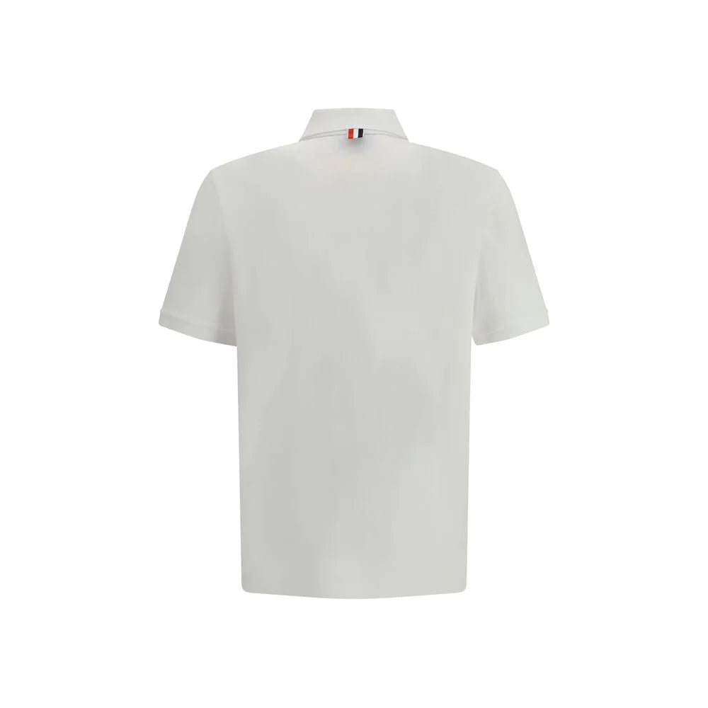 Thom Browne White Cotton Polo Shirt