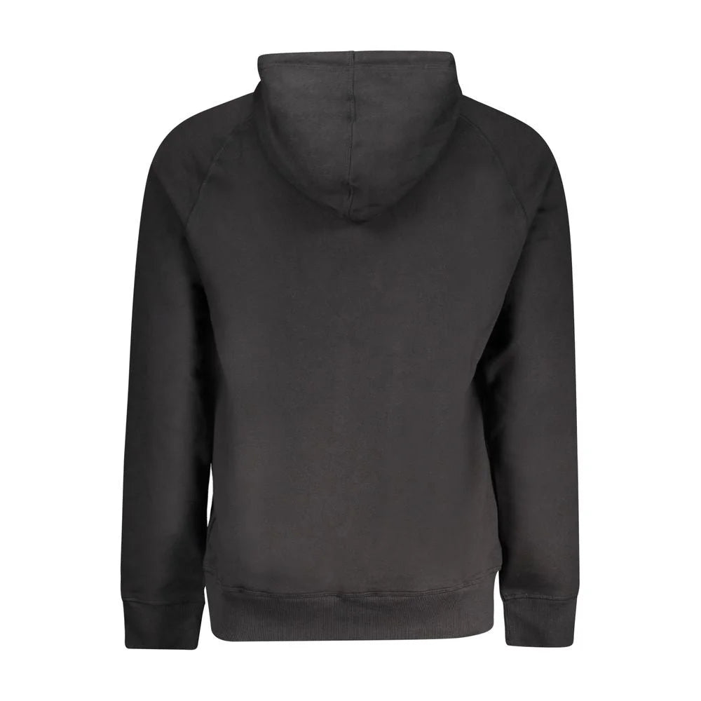 Timberland Black Cotton Men Sweater with Central Pockets and Zip