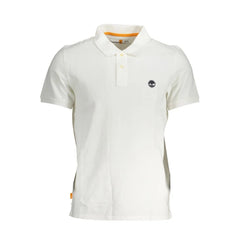 Timberland White Cotton Men Polo Shirt - S