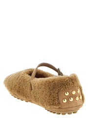 Tod’s Beige Lamb Leather Ballet Flats