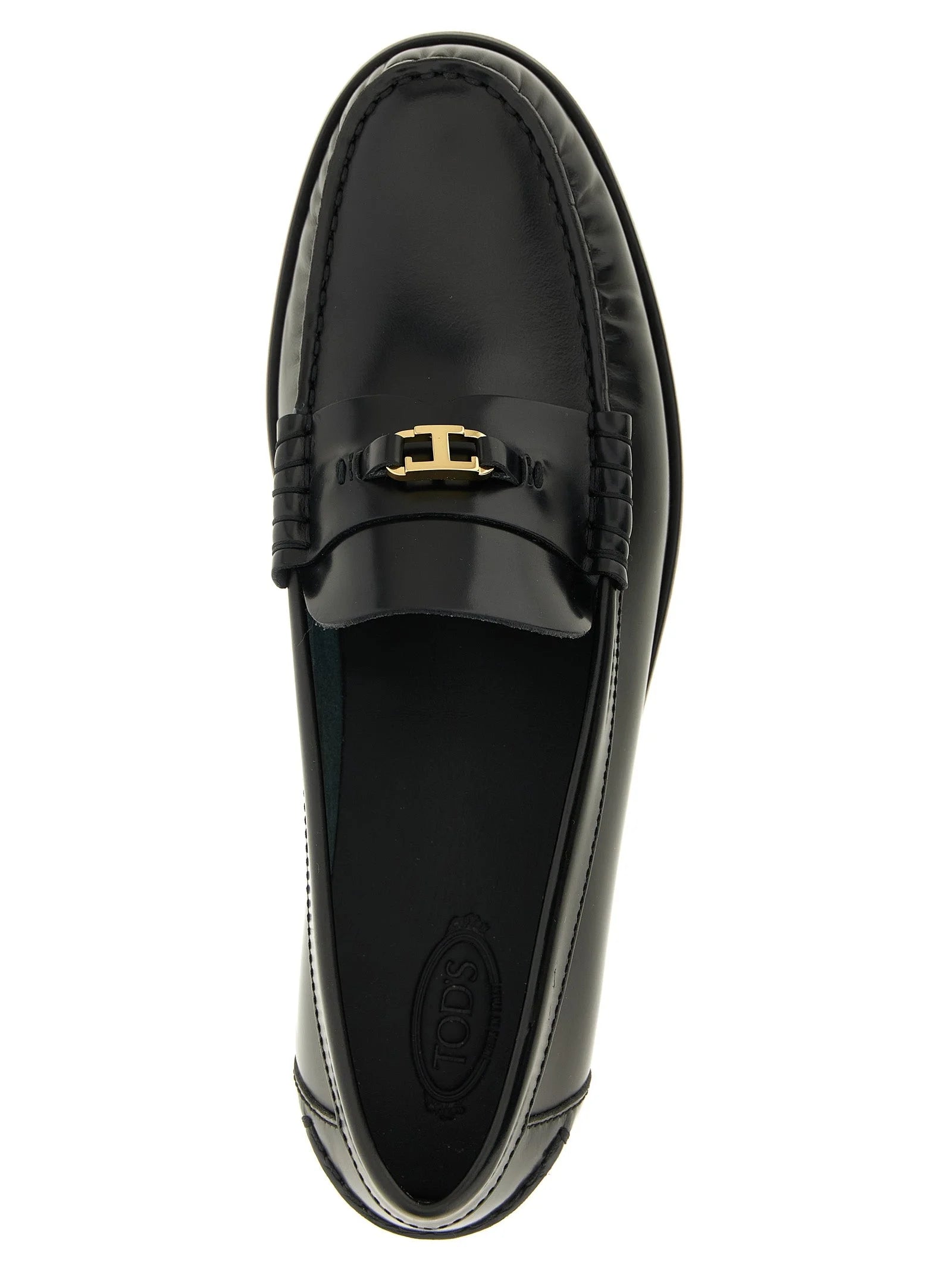 Tod’s Black Calfskin Slip-On Loafers