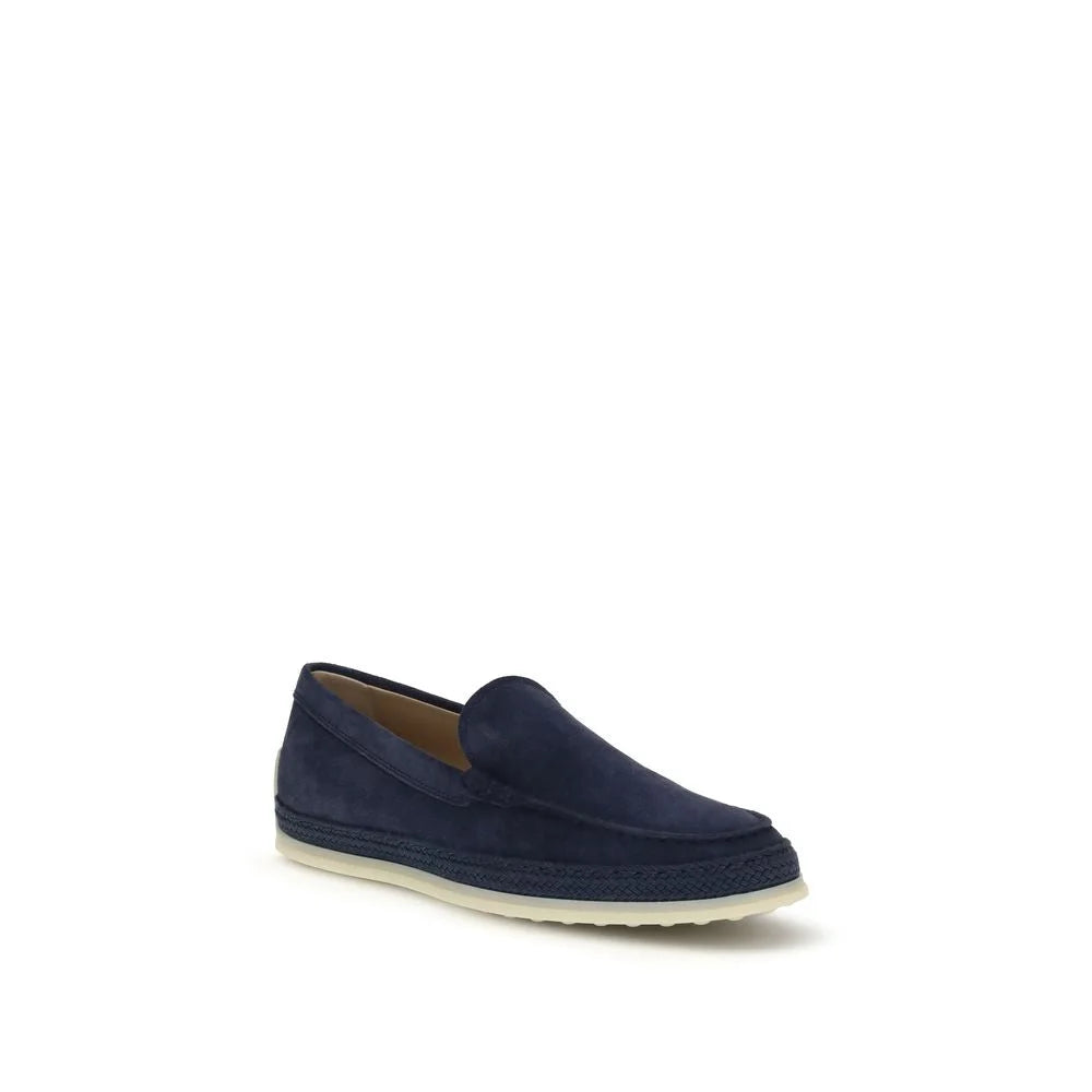 Tod’s Blue Calf Leather Bos Taurus Slip-On Loafers
