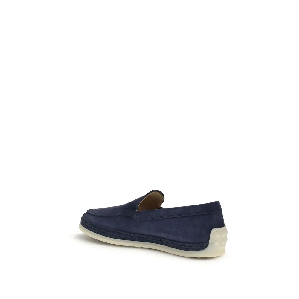 Tod’s Blue Calf Leather Bos Taurus Slip-On Loafers