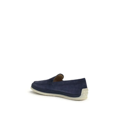 Tod’s Blue Calf Leather Bos Taurus Slip-On Loafers
