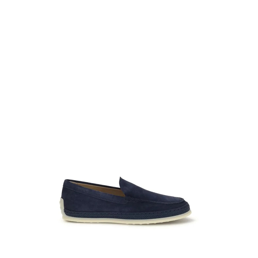 Tod’s Blue Calf Leather Bos Taurus Slip-On Loafers