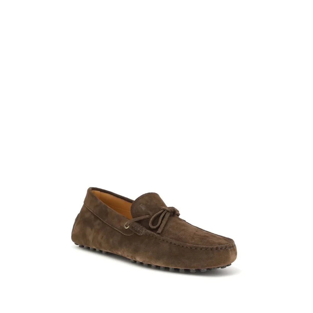 Tod’s Brown Calf Leather Bos Taurus Slip-On Loafers