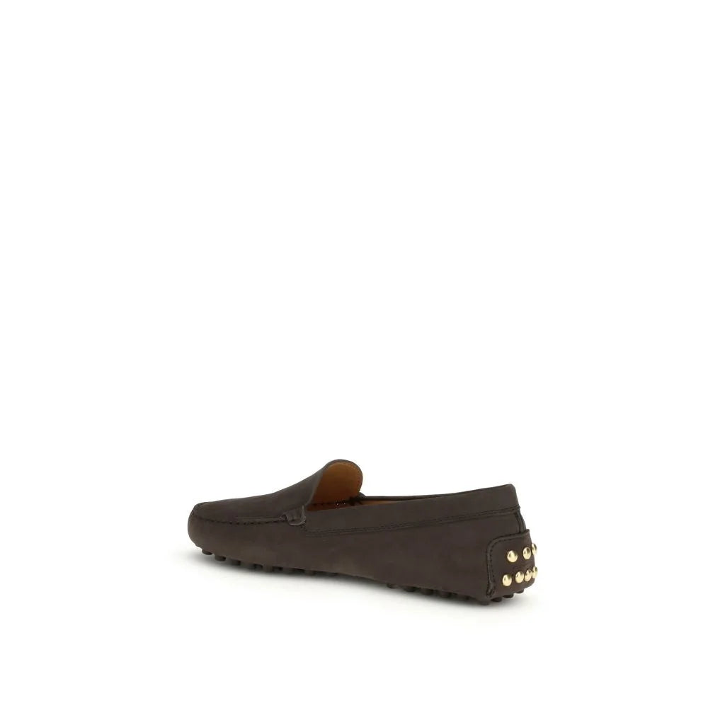 Tod’s Brown Calf Leather Bos Taurus Slip-On Loafers